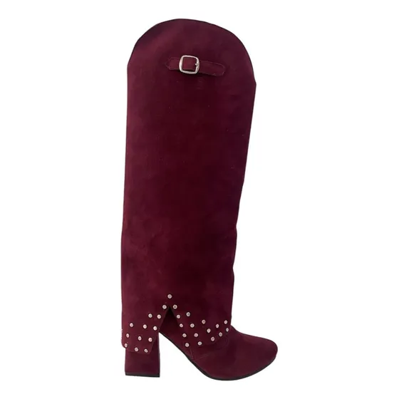 Bota Gamuza Tachas Bordo Mujer Vaccari