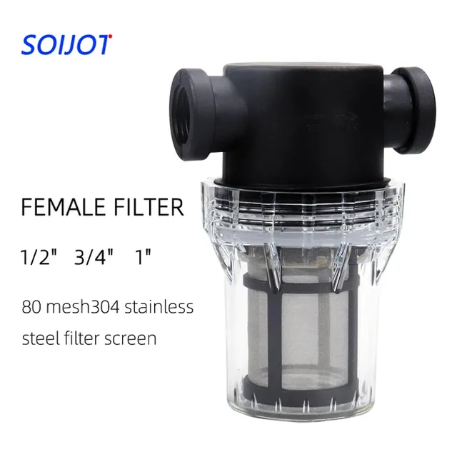 Filtro De Agua Cartucho Lavable 80 Mesh 1/2 Acero Inoxidable