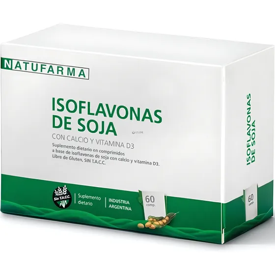 Isoflavonas De Soja 60 Comp Menopausia Y Huesos Natufarma Sabor Sin sabor