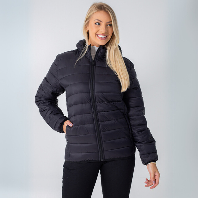 Jaqueta Feminina Puffer Bobojaco Capuz Com Nylon Impermeável Jaqueta Feminina Puffer Bobojaco Capuz Com Nylon Impermeável