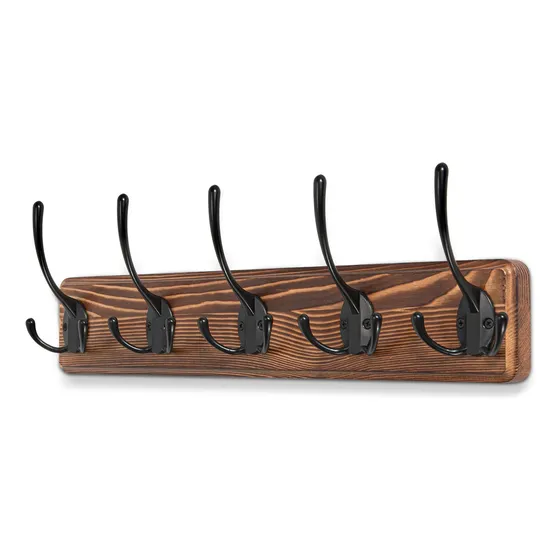 Fanyity Perchero De Pared Con Tablones De Madera De Pino Y 5