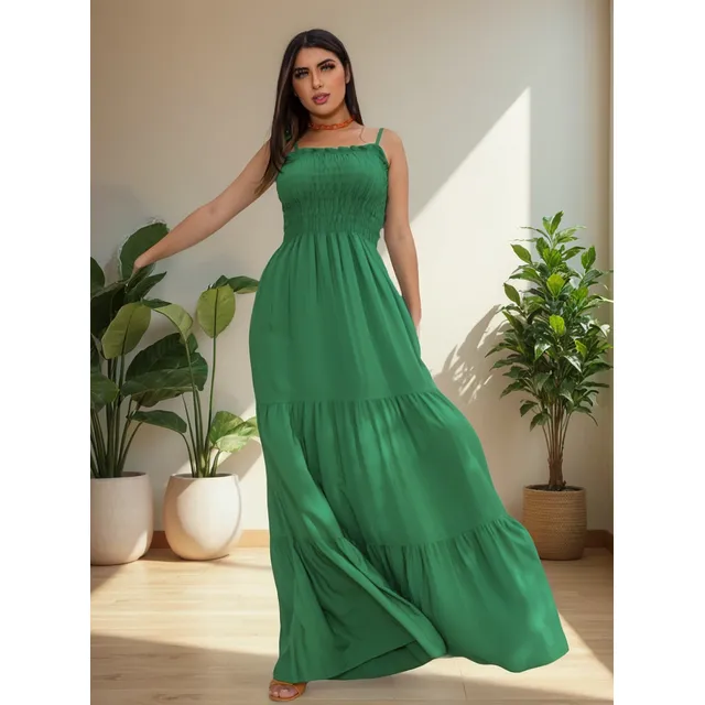Tendência Vestido: Lastex Longo, Leve E Solto