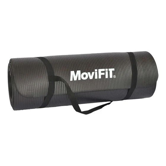 Colchoneta Yoga Pilates 1,5 Cm Movifit Multipropósito + Corr Color Negro