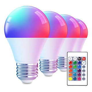 Foco Led Rgb 4pcs Control Remoto 16 Colores 4 Efectos De Luz Foco Led Rgb 4pcs Control Remoto 16 Colores 4 Efectos De Luz