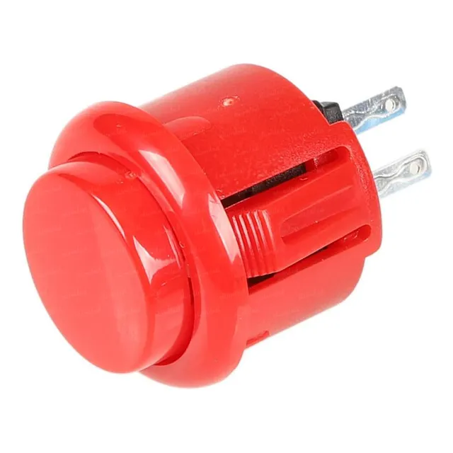 10 Botones Pulsadores Arcade 24mm Int - 27mm Ext Rojo