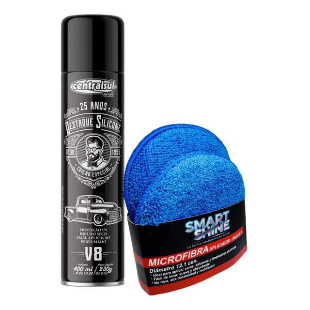 Kit Silicona Centralsul + 1par De Aplicadores Microfibra Sma