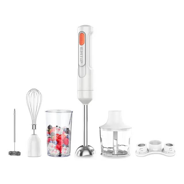 Minipimer Mixer Multifuncion Inalamb 5en1 Usbc Emtop Efn042t Color Blanco
