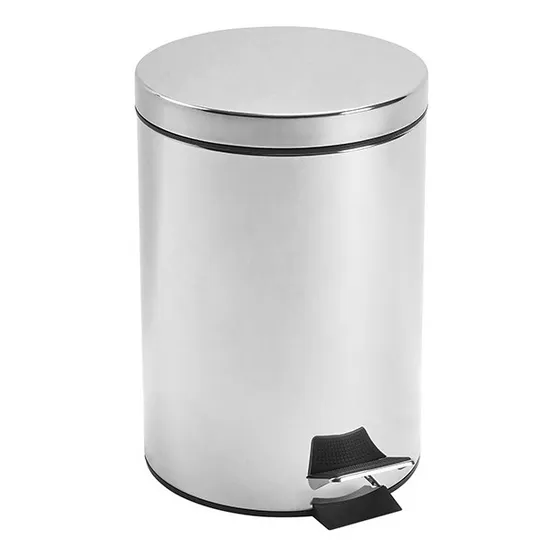 Papelera Acero Inoxidable Con Tapa 12 Litros.