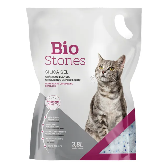 Piedras Sanitarias Silica Gel Bio Stones Neutro 3,8 Lts Gato