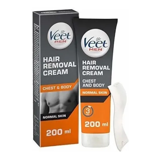 Veet For Men Crema Depilatoria Piel Normal 200 Ml + Espátula