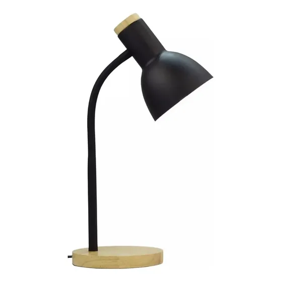 Lampara De Escritorio Portátil Nórdica Brazo Flexible Madera