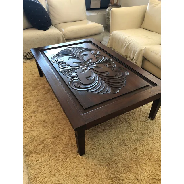 Mesa De Madera Tallada Marca Xipango