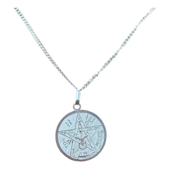 Corrente Masculina E Pingente Tetragrammaton 2,0cm Com 60cm