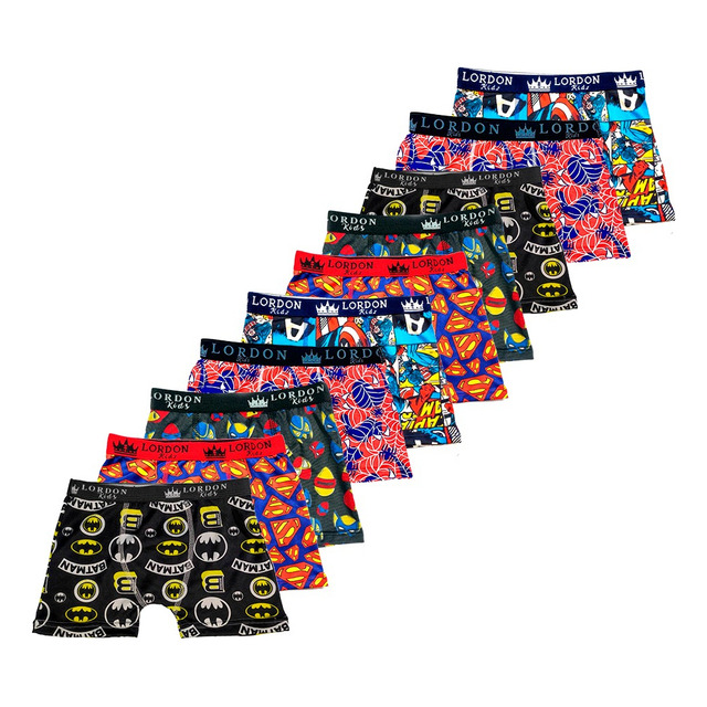 Cueca Masculina Boxer Kit 10 Infantil Juvenil Atacado Cueca Masculina Boxer Kit 10 Infantil Juvenil Atacado