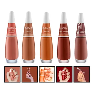 Kit 5 Esmaltes Atacado Impala Terrosos Marrom HipoalergĂȘnico Kit 5 Esmaltes Atacado Impala Terrosos Marrom HipoalergĂȘnico