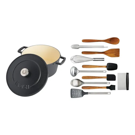 Babish Horno Holand Redondo Hierro Fundido Esmaltado Tapa 6