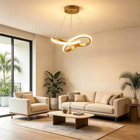 Lustre Pendente Led Moderno 3 Cores Bivolt 24cm Sala Quarto 110v-/220v Dourado