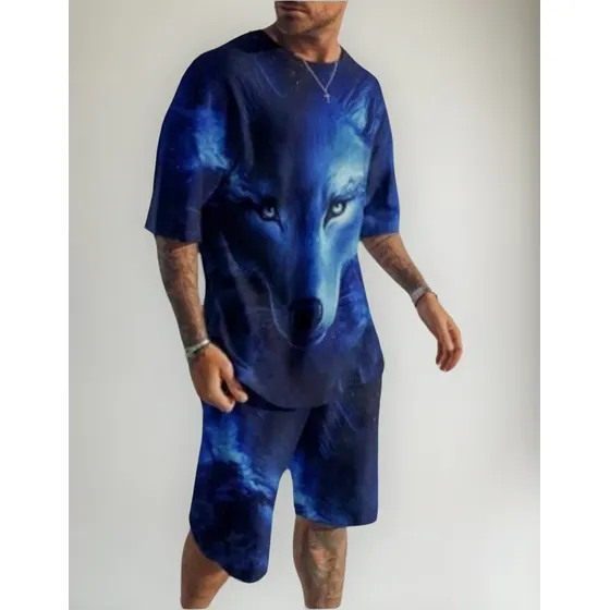 Conjunto Pantalón Playa Casual Hombre Con Estampado