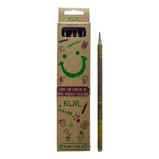 Set De 12 Lápices Ecológicos Con Capsula De Semilla Kuil