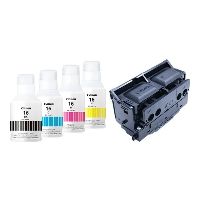 Kit De Cartuchos Canon Gi-16 Bk,c,m,y + Cabezal Ph-s