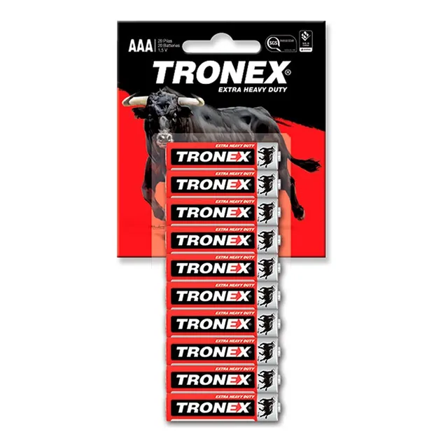 Tira 20 Bateria Pilas Tronex Aaa Extra Duracion 1.5v Icontec