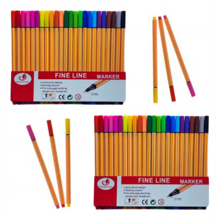 2 Kits Com 24 Canetas Fine Line Ponta Fina Canetinhas Color 2 Kits Com 24 Canetas Fine Line Ponta Fina Canetinhas Color