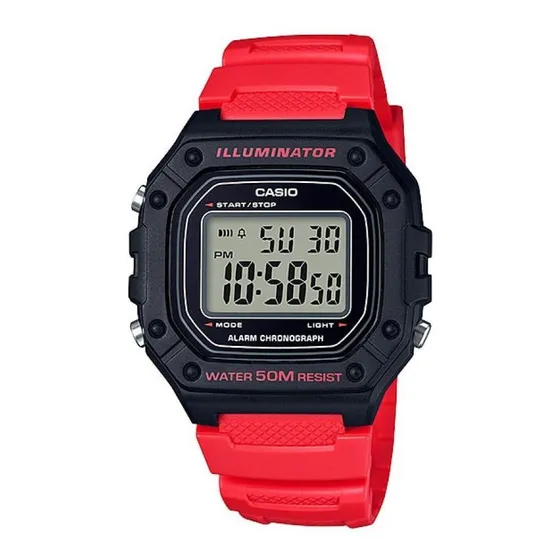 Reloj Casio W_218h_4bv Rojo Hombre