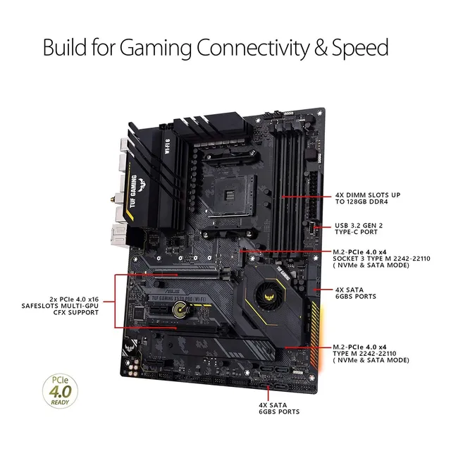 Asus Tuf Gaming X570-pro (wifi 6) Am4 Zen 3 Ryzen 5000 Y 3