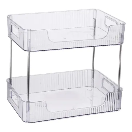 Estante Organizador Escritorio Oficina Maquillaje 2 Niveles Color Blanco