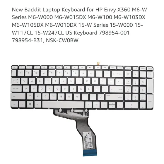 Teclado Hp 15 Envy X360 Nsk-cw0bw 79854 M6 W