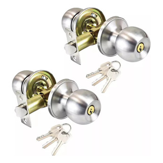 Cerradura Chapa De Perilla Puerta Principal Acero Inoxidable Color Plata Sin Llave Cerradura Chapa De Perilla Puerta Principal Acero Inoxidable Color Plata Sin Llave