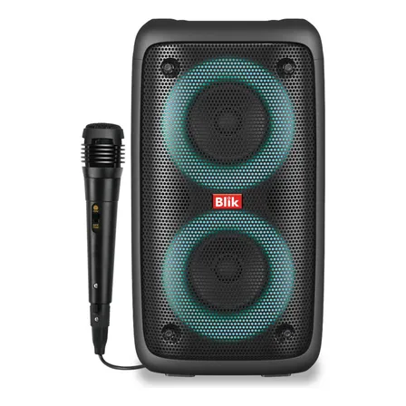Parlante Karaoke Blik Voice3 Bluetooth Con Micrófono Color Negro