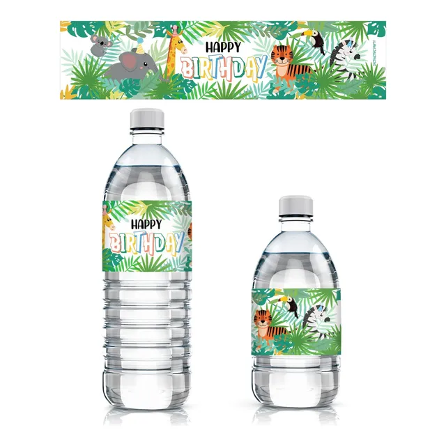 Botella Para Fiesta De Cumpleaños De Wild Jungle Farty Decor