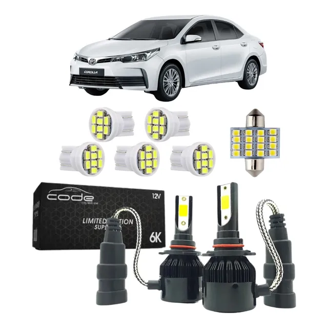 Kit 8 Lâmpadas Corolla Xei Ultra Led Super Farol Alto 6000k