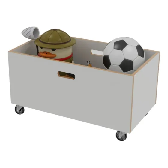 Baú Organizador De Brinquedos Mdf Com Rodinhas 360º- Brincar