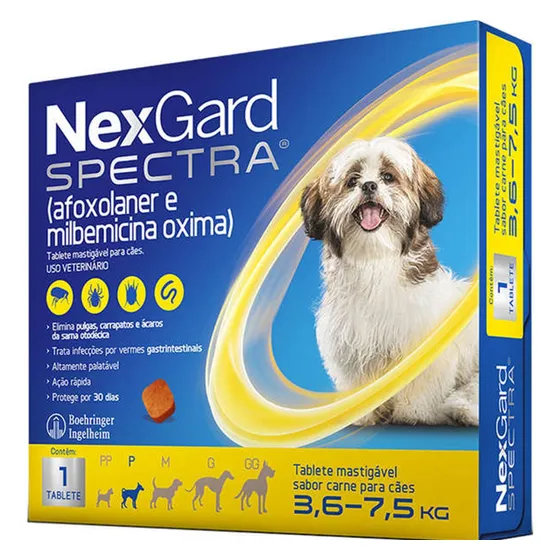 Antipulgas Carrapatos Nexgard Spectra Para Cães De 3,6 A 7kg