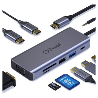 Hub Usb Tipo C Dockstation Dongle Adaptador Tres Monitores Hub Usb Tipo C Dockstation Dongle Adaptador Tres Monitores