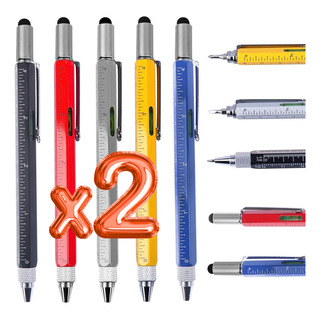 2 Pluma 6 En 1 Multifuncional Desarmador Regla Bolígrafo 2 Pluma 6 En 1 Multifuncional Desarmador Regla Bolígrafo