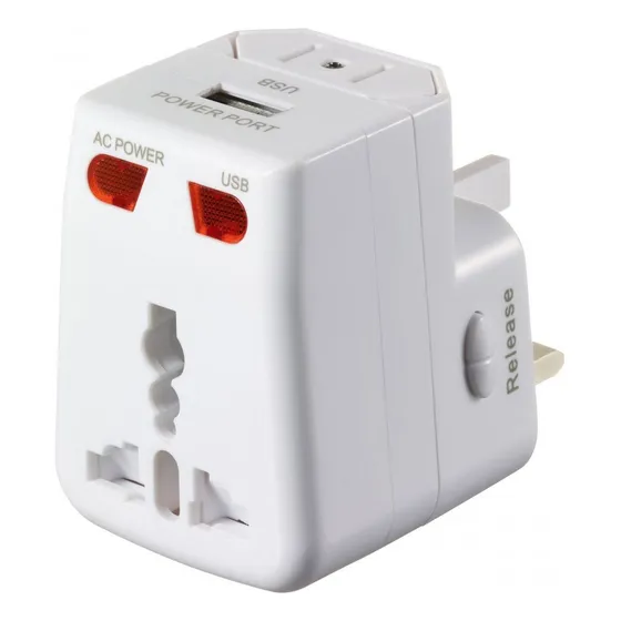 Adaptador De Corriente Universal + 1 Puerto Usb