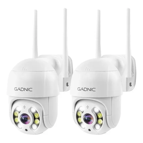 Camara Seguridad Wifi Gadnic DM200W 1080p Full HD Motorizada Vision Nocturna IP66 Wifi 2.4GHz Pack 2