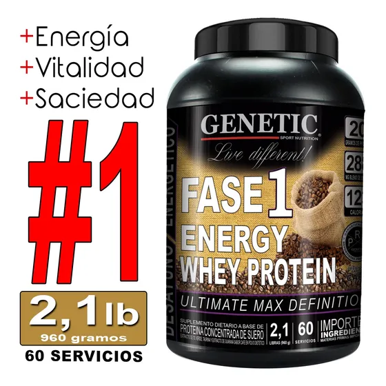 N°1 Proteína Definición Energy Whey F1  60 Servicios Genetic