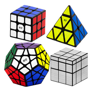 Paquete 4 Cubos Megaminx Espejo Pyraminx Qiyi Toys Original Paquete 4 Cubos Megaminx Espejo Pyraminx Qiyi Toys Original