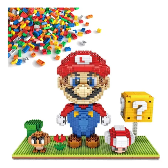 Figura Para Armar Mario Bros Fichas Mini Bloques Blocks