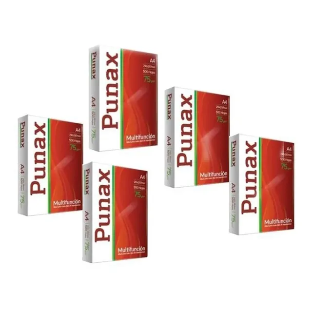 5 Resmas A4/75 Grs Punax (consulta Por Envíos Gratis!!)