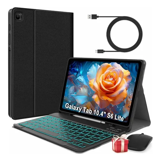 Capa Com Teclado Slim Ergonômico Tab S6 Lite 10.4 Polegadas