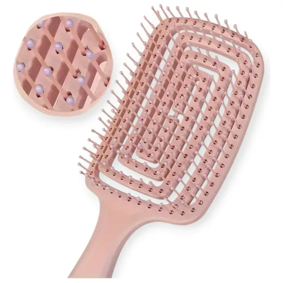 Cepillo Desenredante Anti Friz Flexible Curvo Suave
