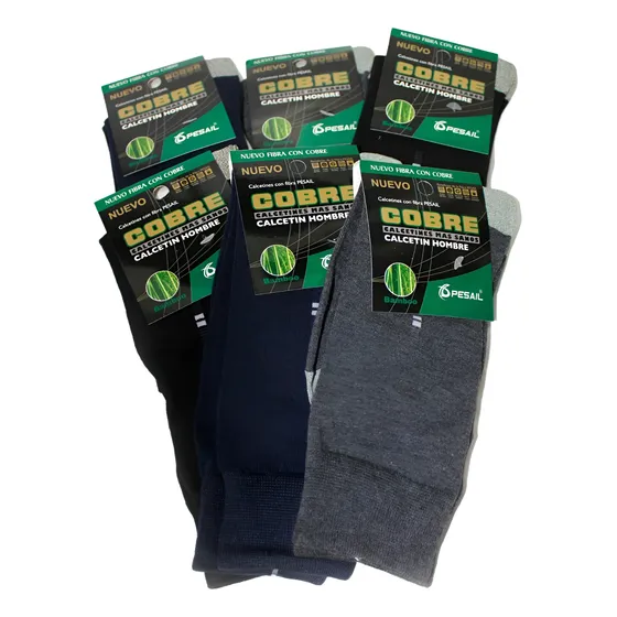 6 Calcetines De Cobre Para Hombre - Precio X Seis Pares