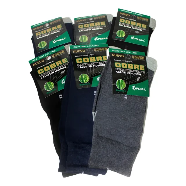 6 Calcetines De Cobre Para Hombre - Precio X Seis Pares