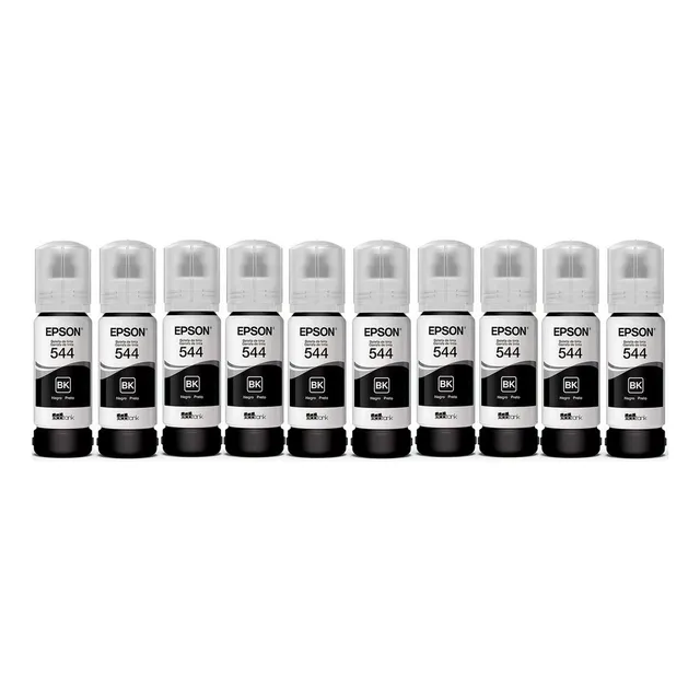 Kit De 10 Botellas De Tinta Epson T544 Al Negro 65ml Oem