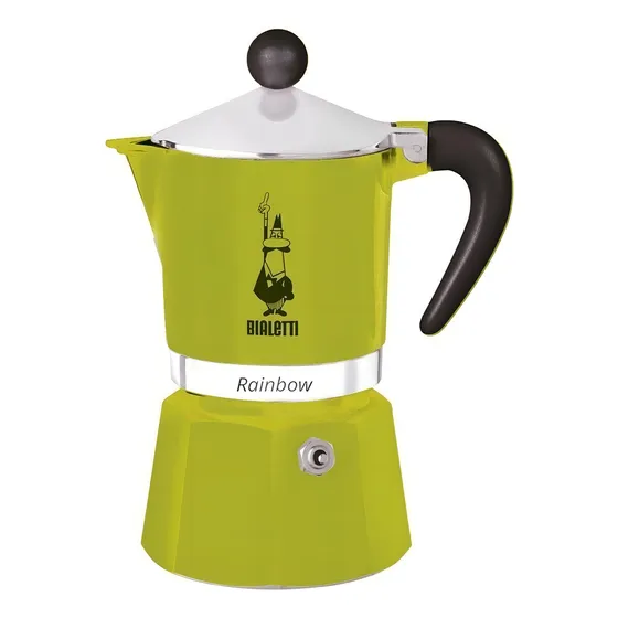 Cafetera Bialetti Rainbow 3 Cups automática verde italiana